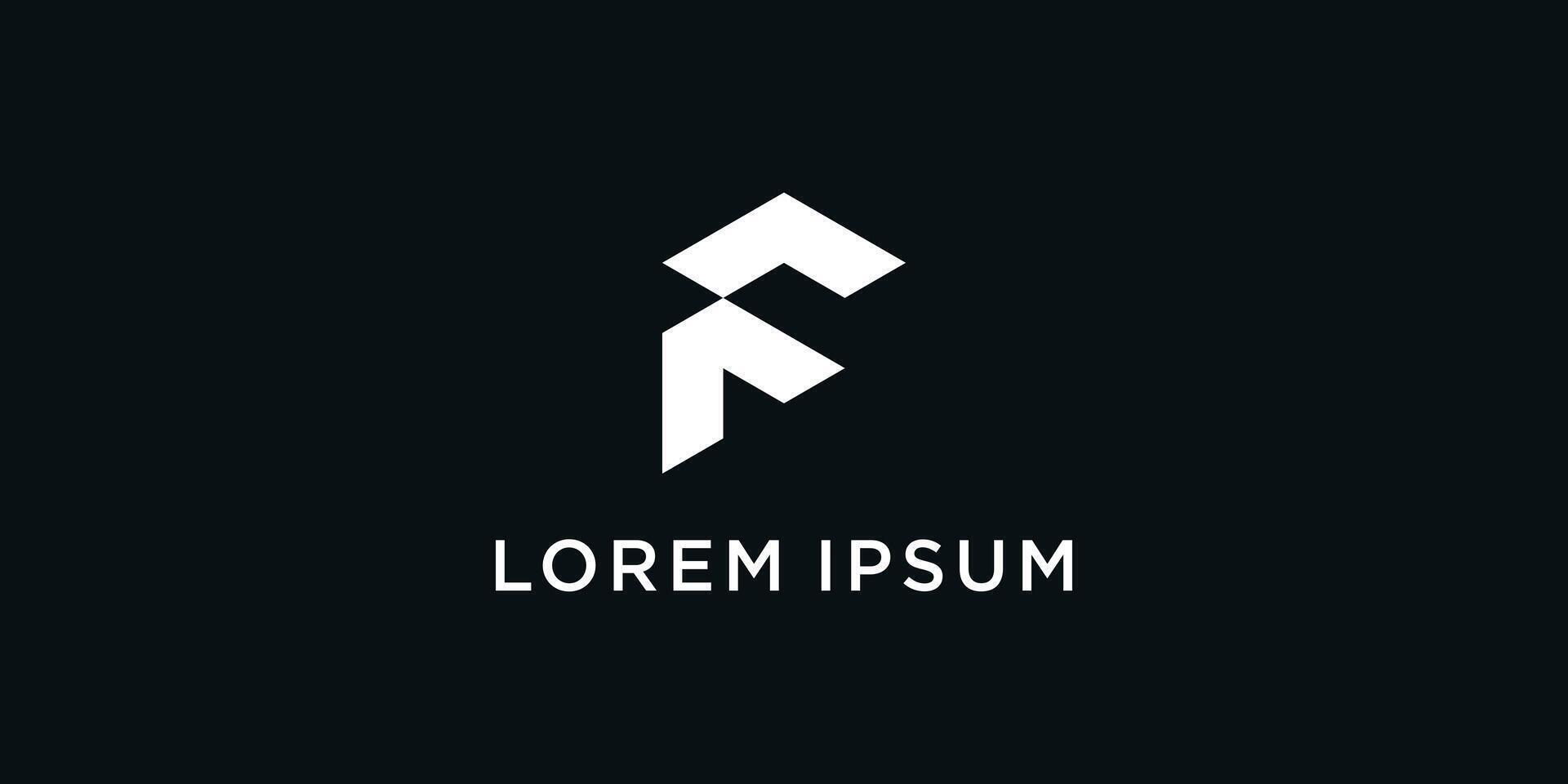 Letter F logo design with a unique line concept. Premium vector