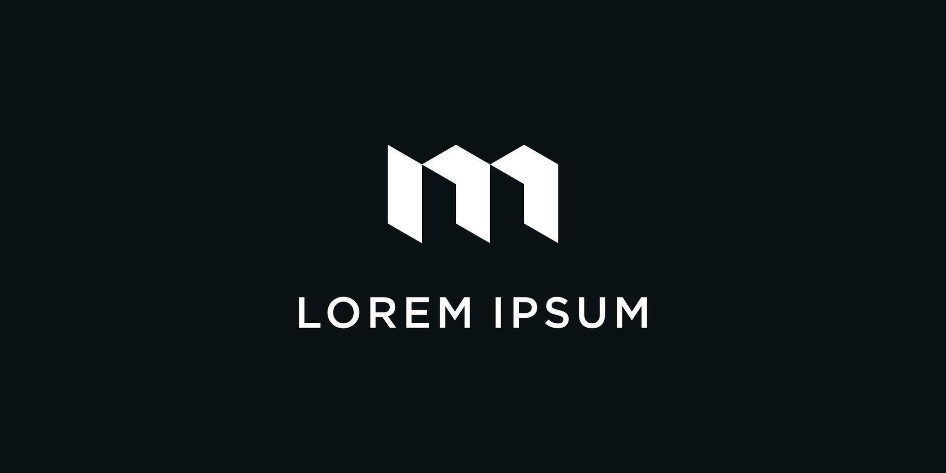 Letter M logo design with a unique line concept. Premium vector