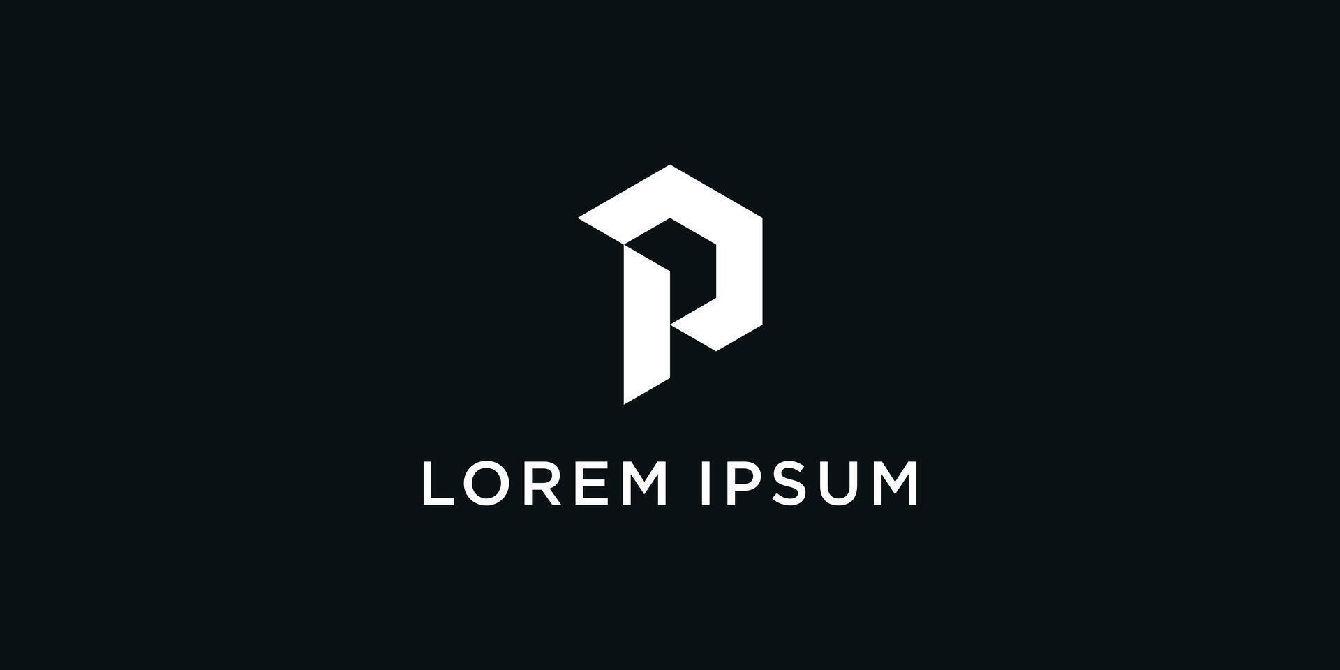Letter P logo design with a unique line concept. Premium vector