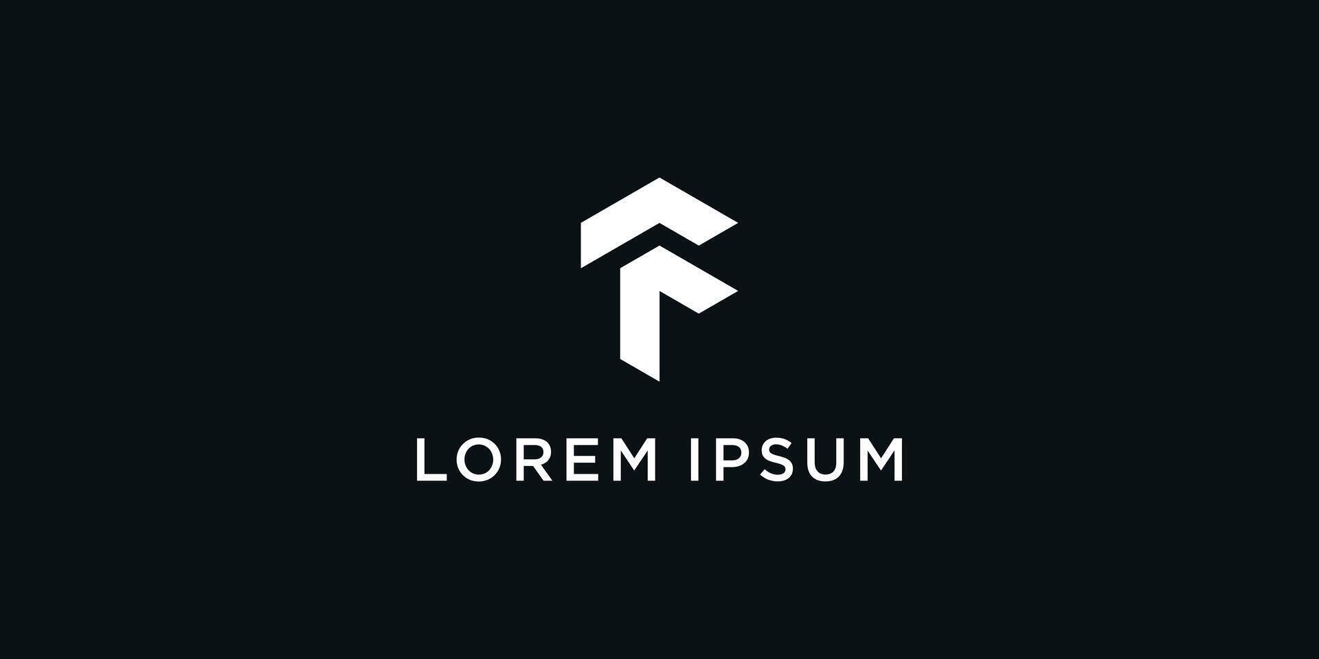 Letter F logo design with a unique line concept. Premium vector
