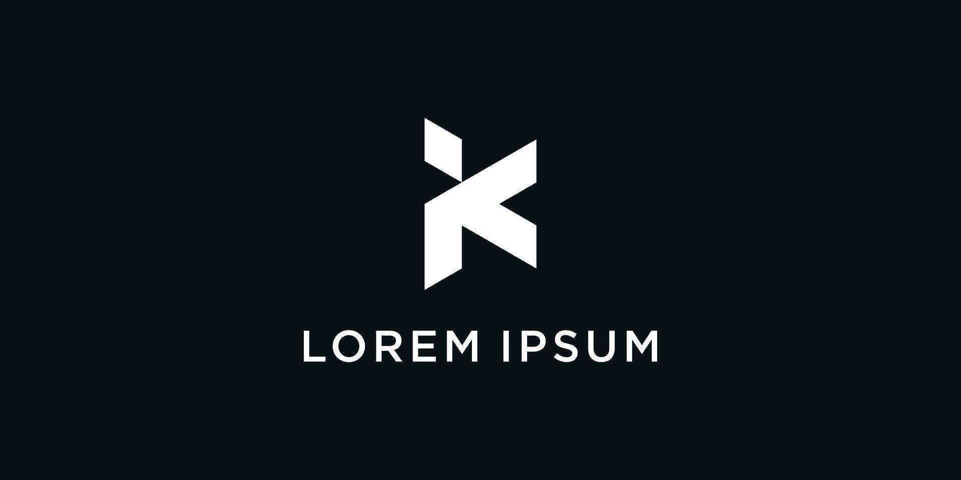 Letter K logo design with a unique line concept. Premium vector