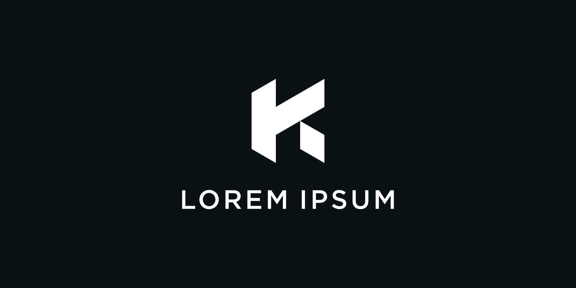 Letter K logo design with a unique line concept. Premium vector