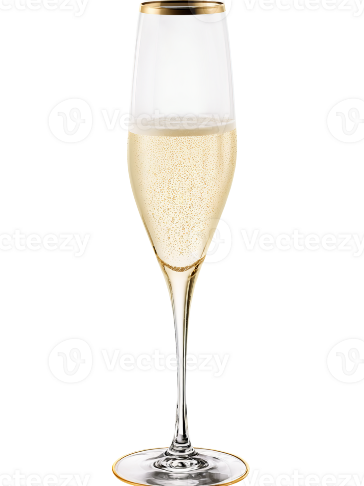 riedel vino cuvée prestigio bicchiere, con grazia conico cristallo flauto, d'oro Champagne bolle, avvicinamento lato Visualizza, luminosa bordo illuminazione, trasparente png