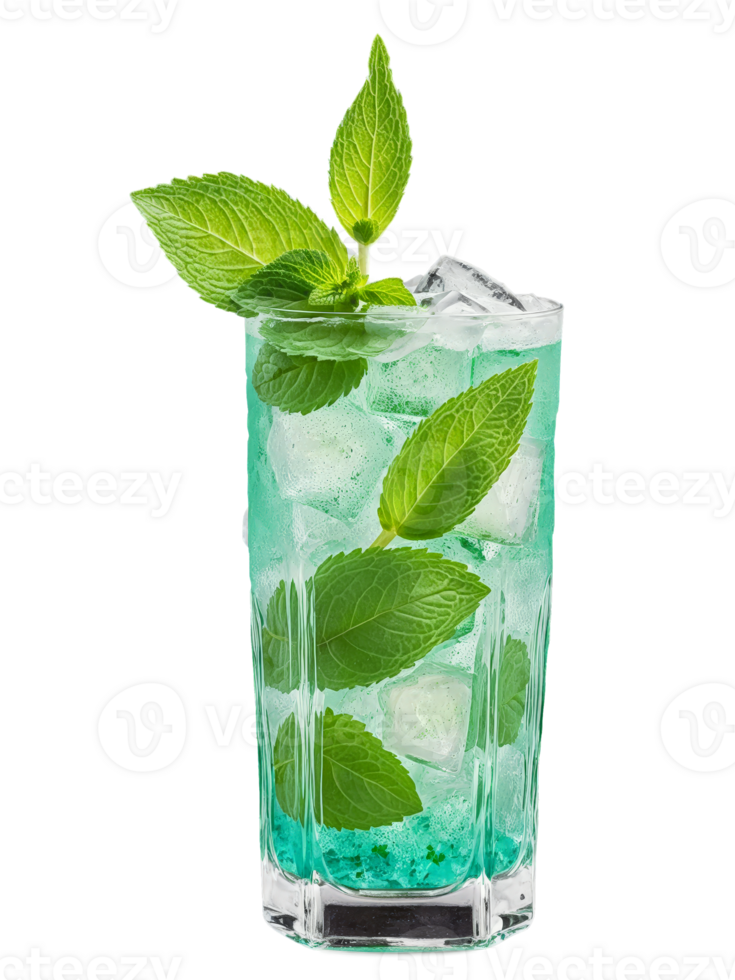 Cambodian Sra Sach Ang in tall glass garnished with few ice cubes and sprig png