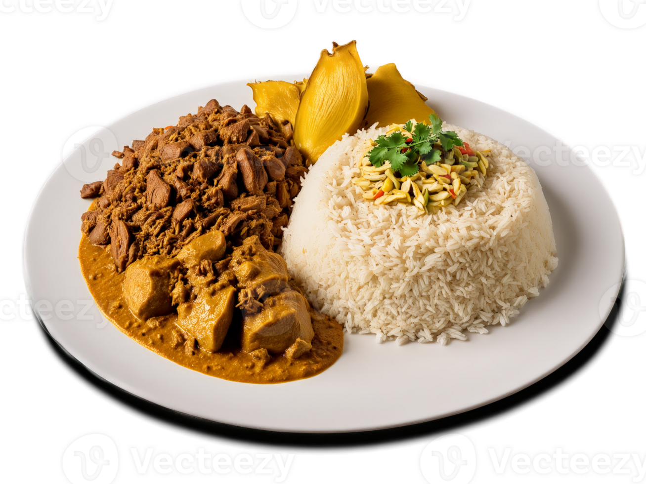 Gudeg with jackfruit curry rice and vegetables png