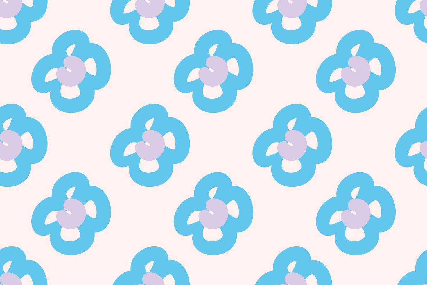 Naive floral pattern in the style of the 70s with groovy daisy flowers of natural tones. Retro design. Contemporary minimalistic trendy background for kids. Scandinavian nursery print. vector