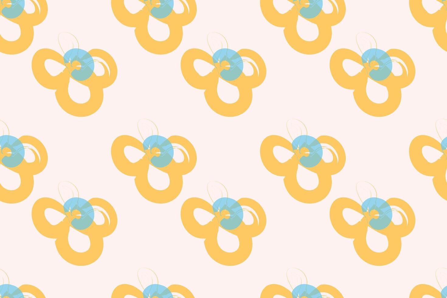 Naive floral pattern in the style of the 70s with groovy daisy flowers of natural tones. Retro design. Contemporary minimalistic trendy background for kids. Scandinavian nursery print. vector