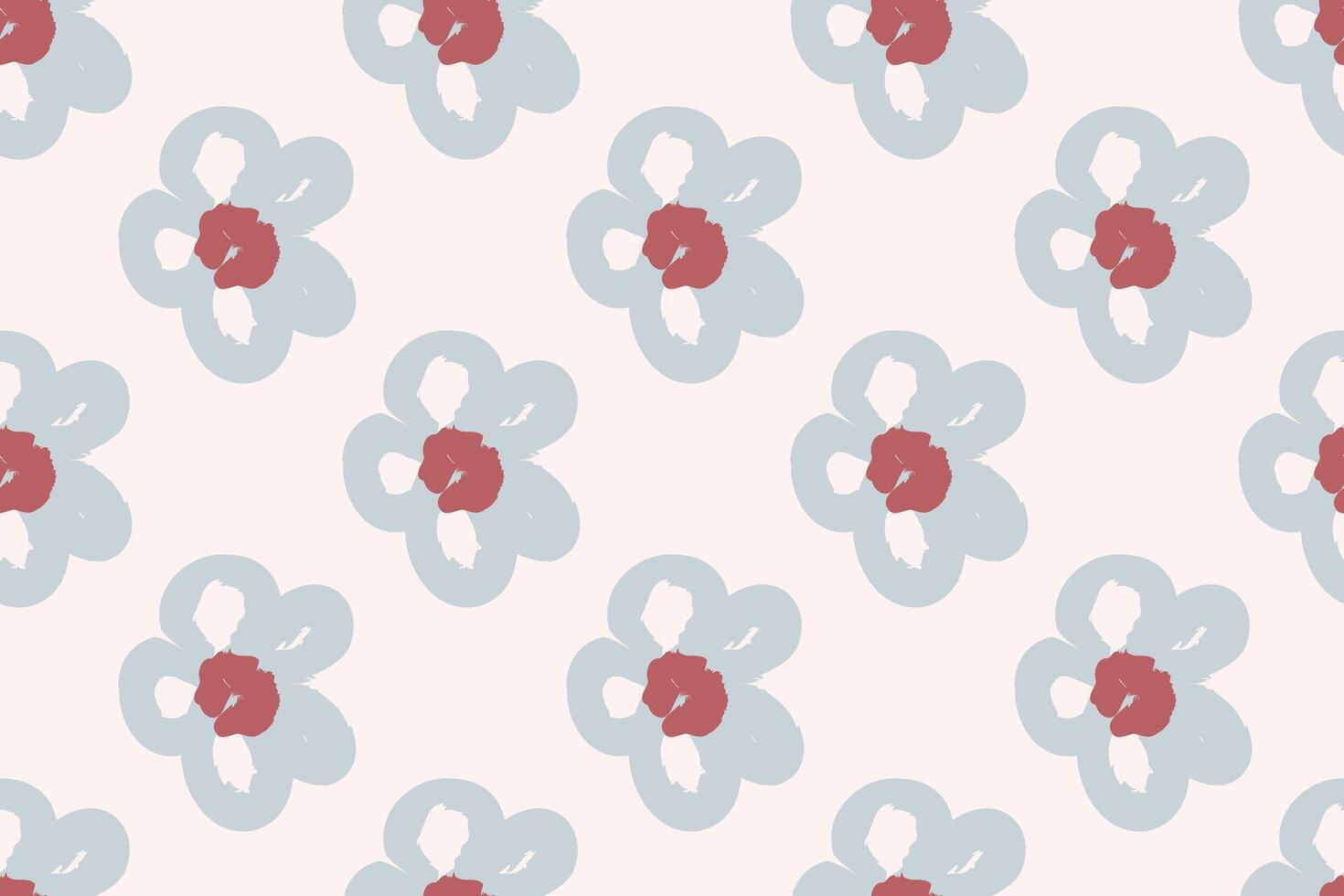 Naive floral pattern in the style of the 70s with groovy daisy flowers of natural tones. Retro design. Contemporary minimalistic trendy background for kids. Scandinavian nursery print. vector