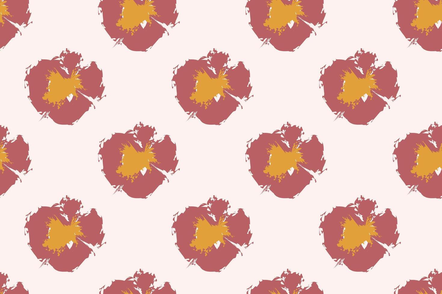 Naive floral pattern in the style of the 70s with groovy daisy flowers of natural tones. Retro design. Contemporary minimalistic trendy background for kids. Scandinavian nursery print. vector