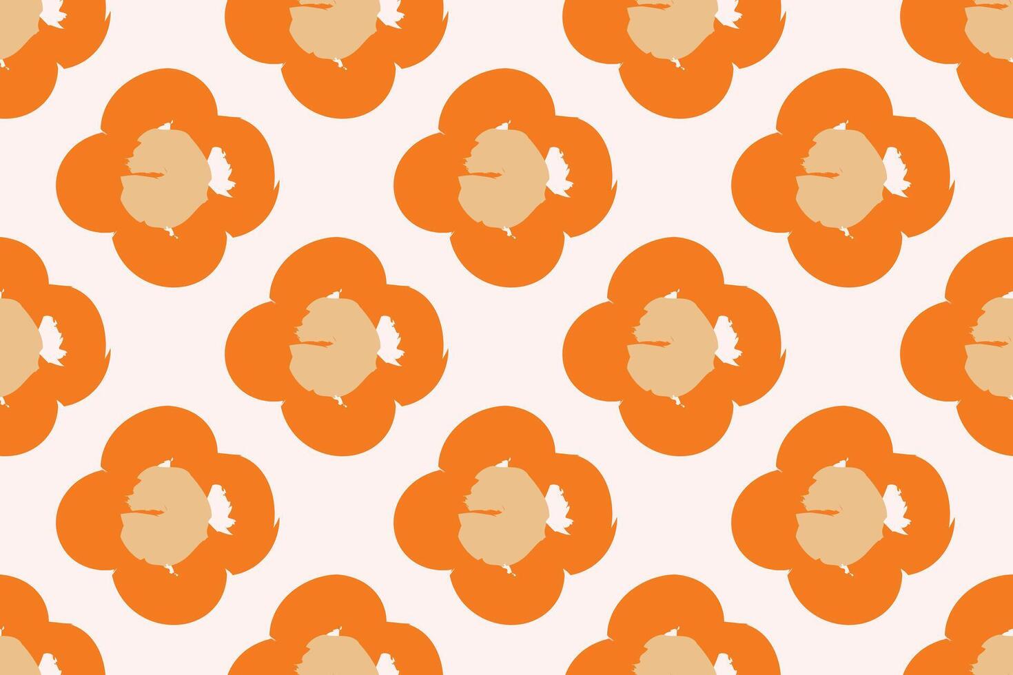 Naive floral pattern in the style of the 70s with groovy daisy flowers of natural tones. Retro design. Contemporary minimalistic trendy background for kids. Scandinavian nursery print. vector