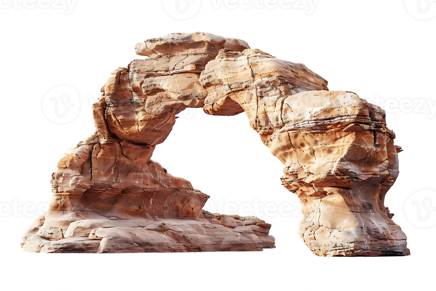 Arch canyon rock formation isolated against a transparent background png