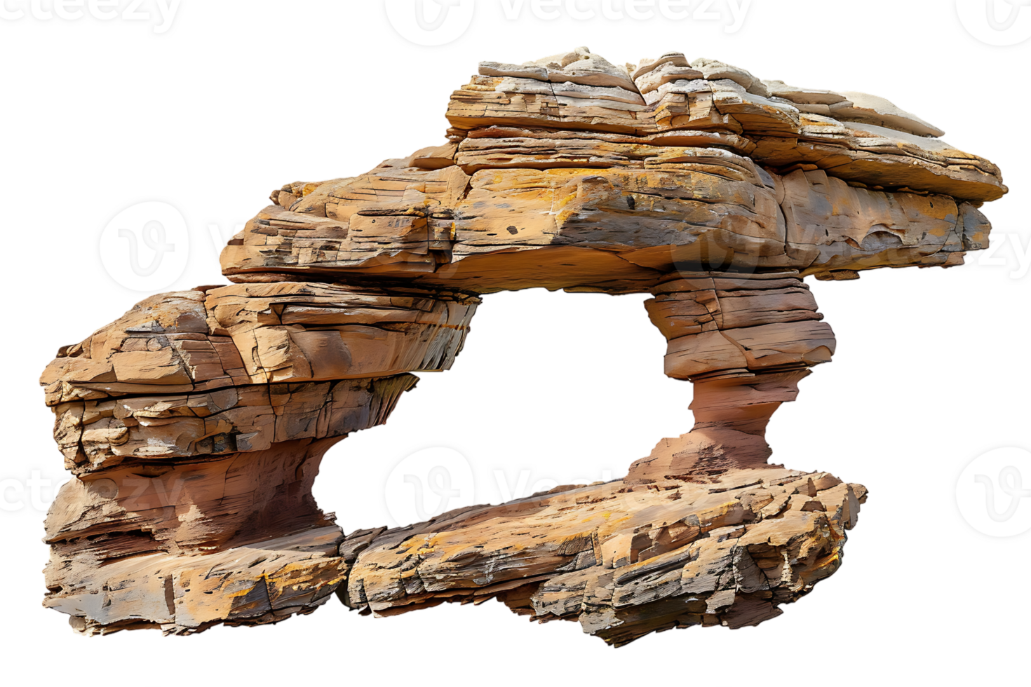 Arch canyon rock formation isolated against a transparent background png