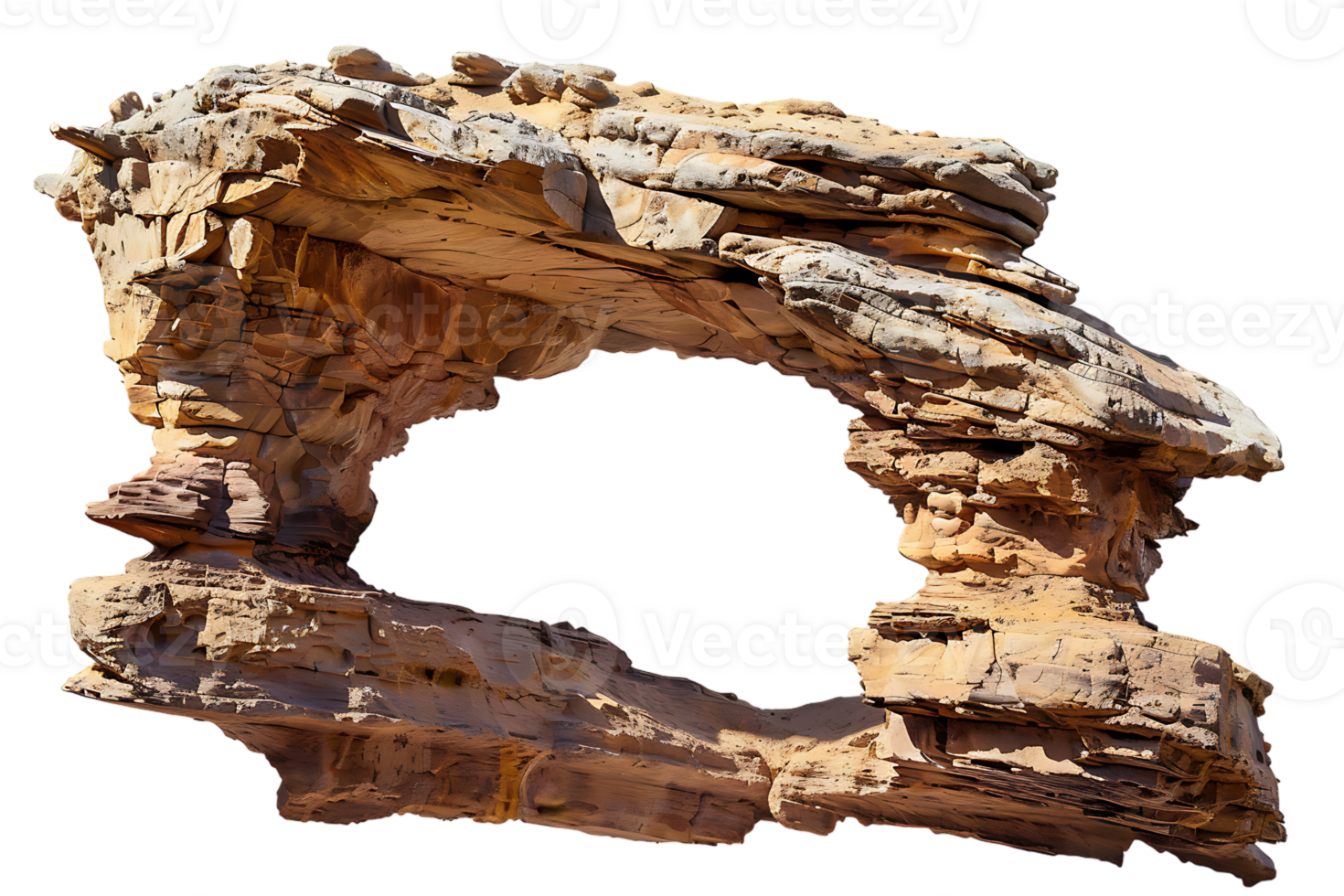 Arch canyon rock formation isolated against a transparent background png