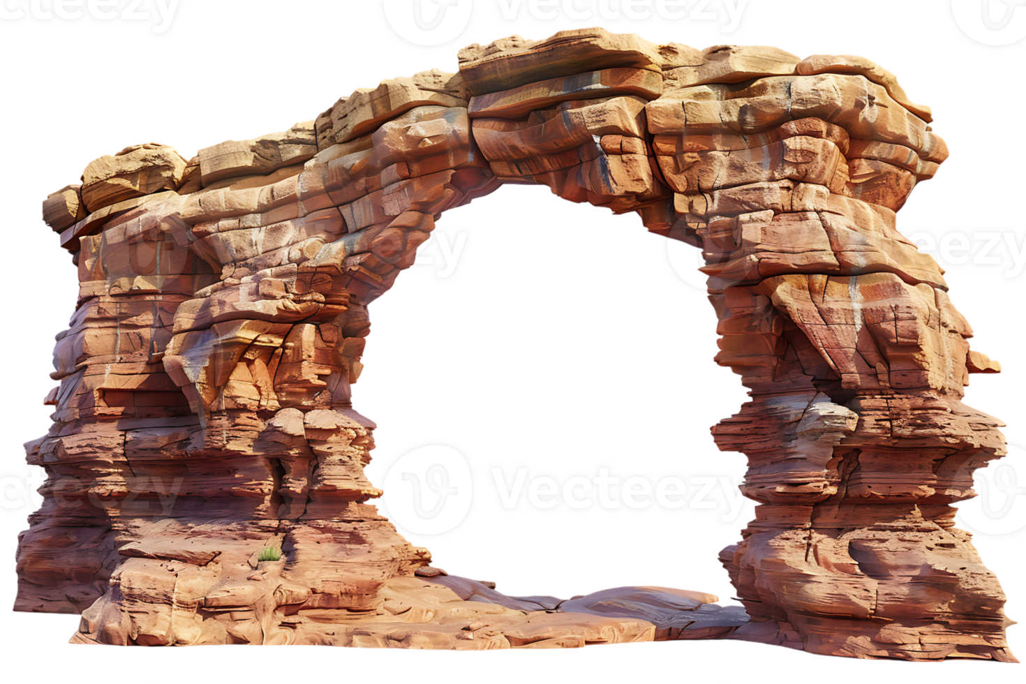 Arch canyon rock formation isolated against a transparent background png