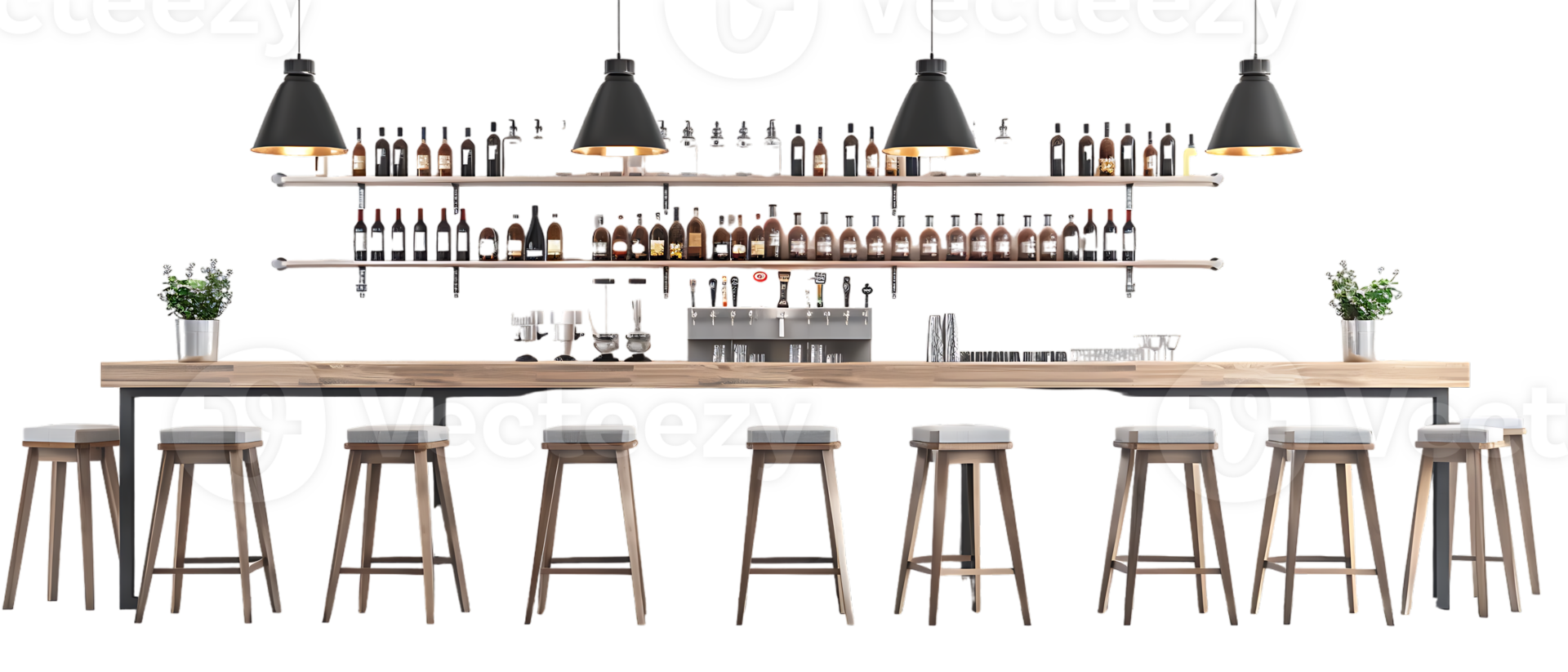 Bar counter isolated on transparent background png