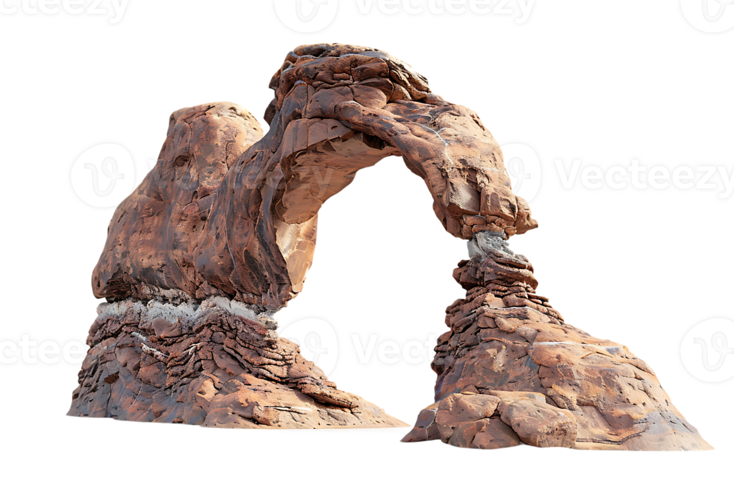 Arch canyon rock formation isolated against a transparent background png