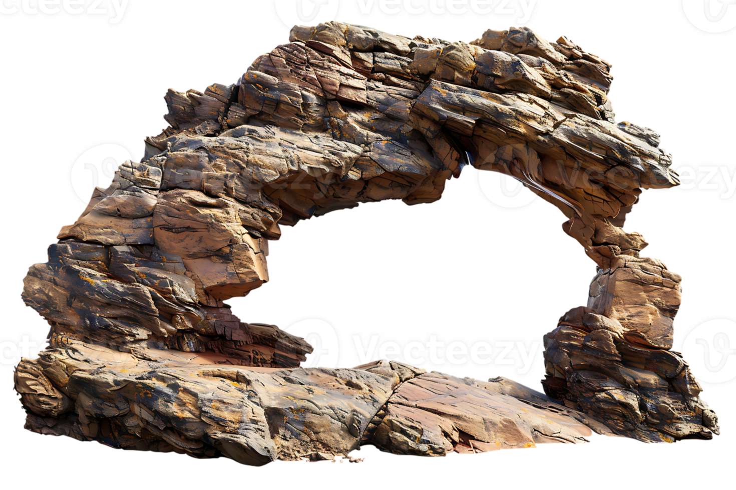 Arch canyon rock formation isolated against a transparent background png