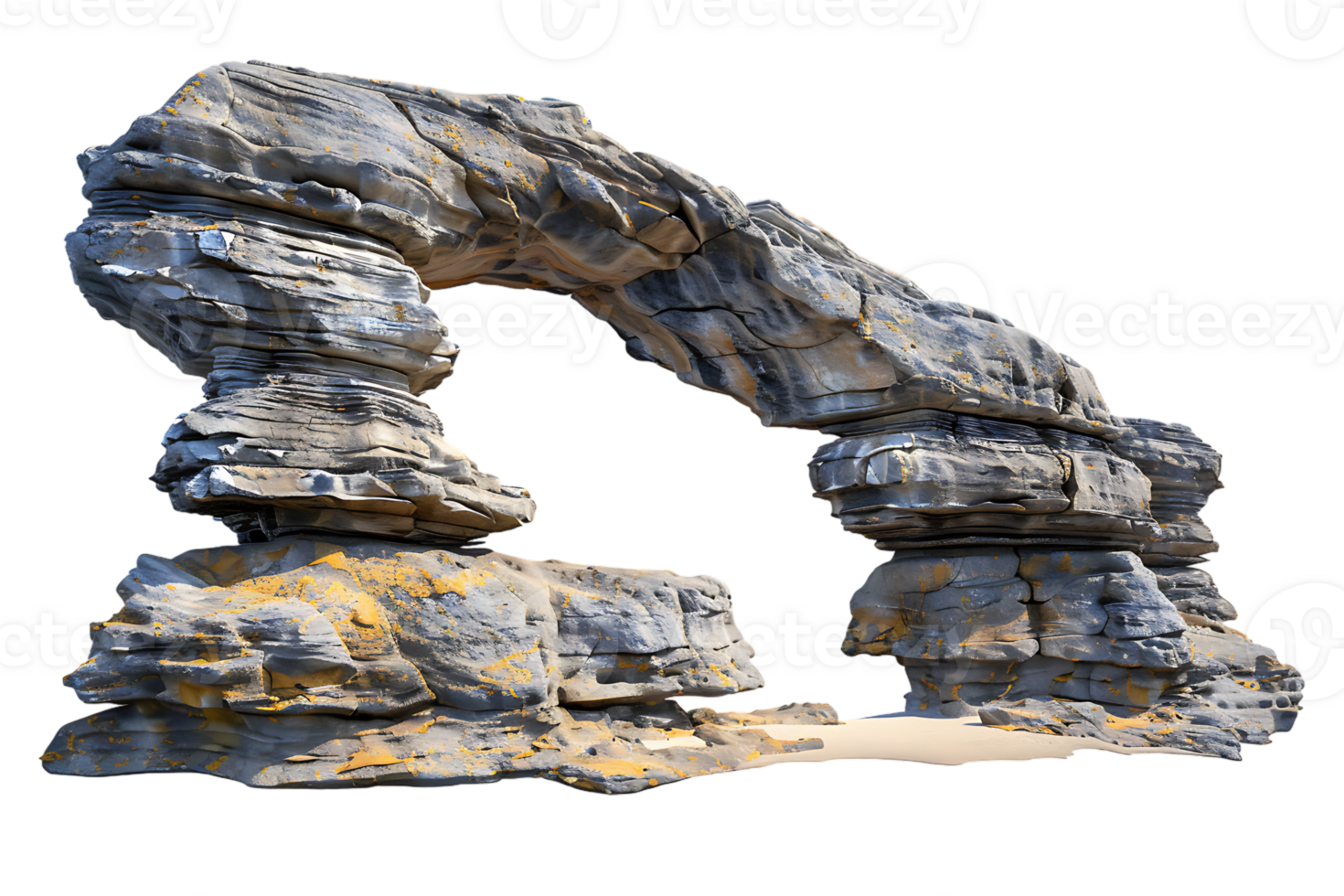Arch canyon rock formation isolated against a transparent background png