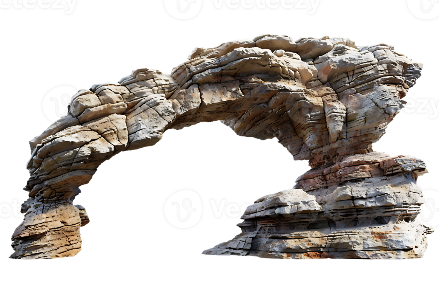Arch canyon rock formation isolated against a transparent background png