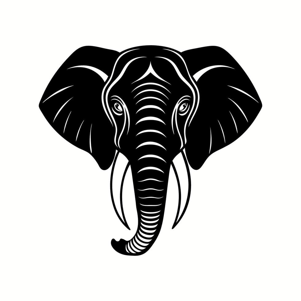 Elephant head silhouette logo vector