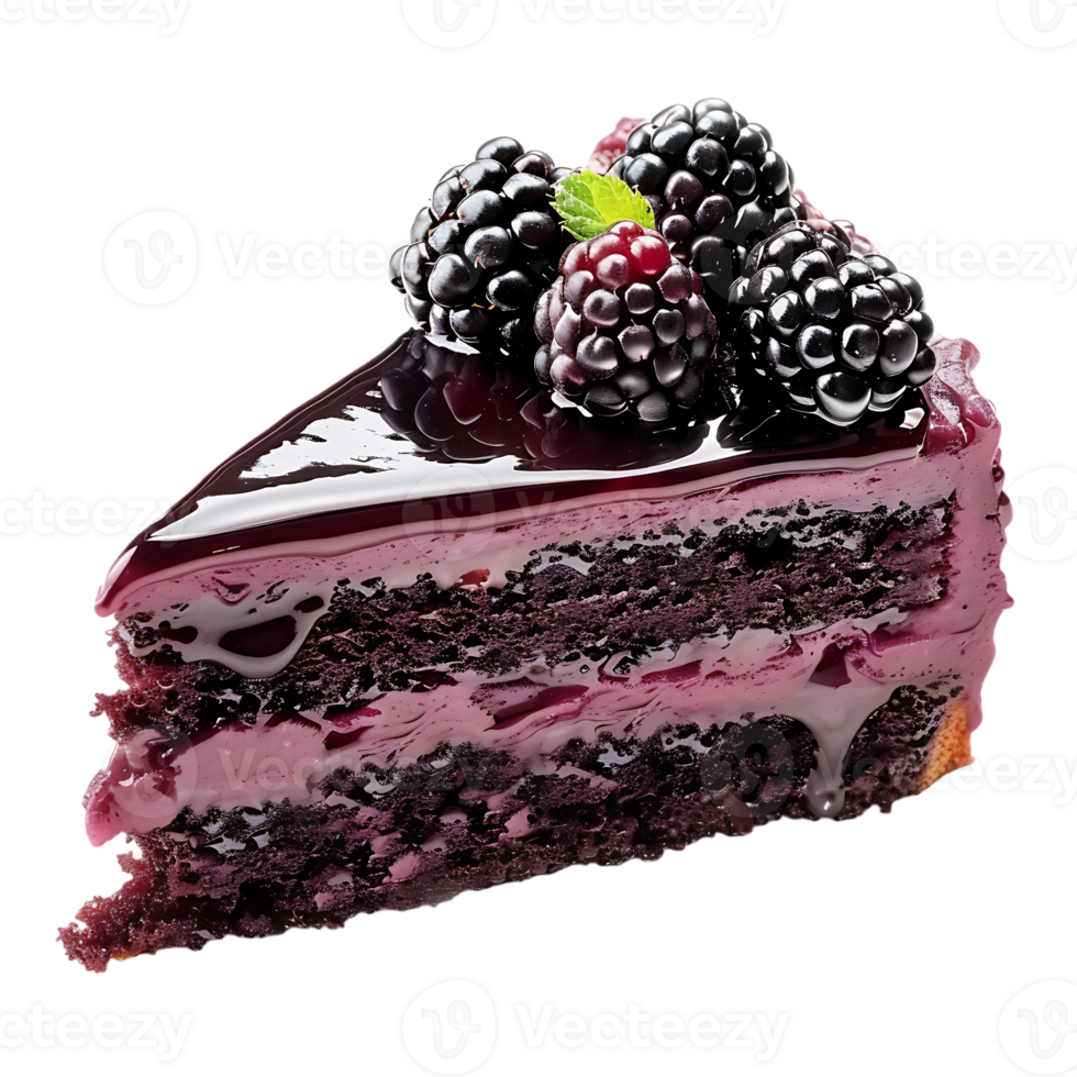blackberry cake isolated on a transparent background png