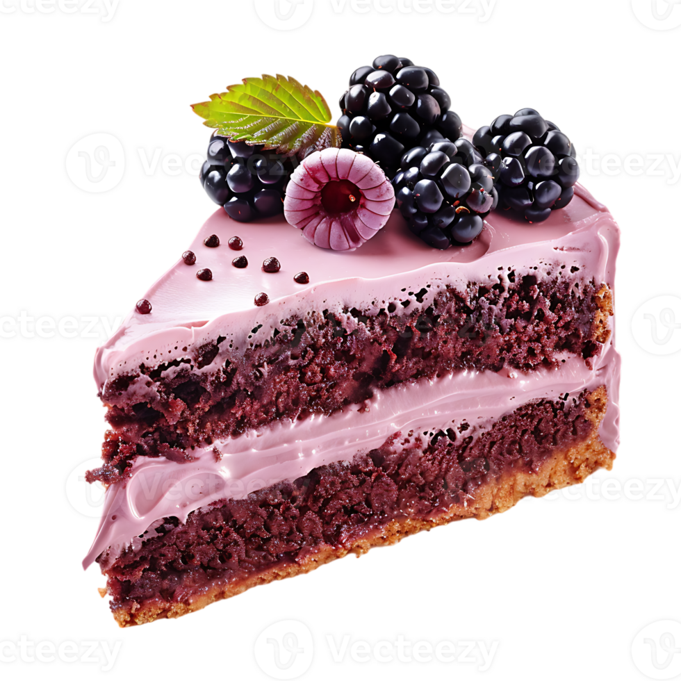 blackberry cake isolated on a transparent background png