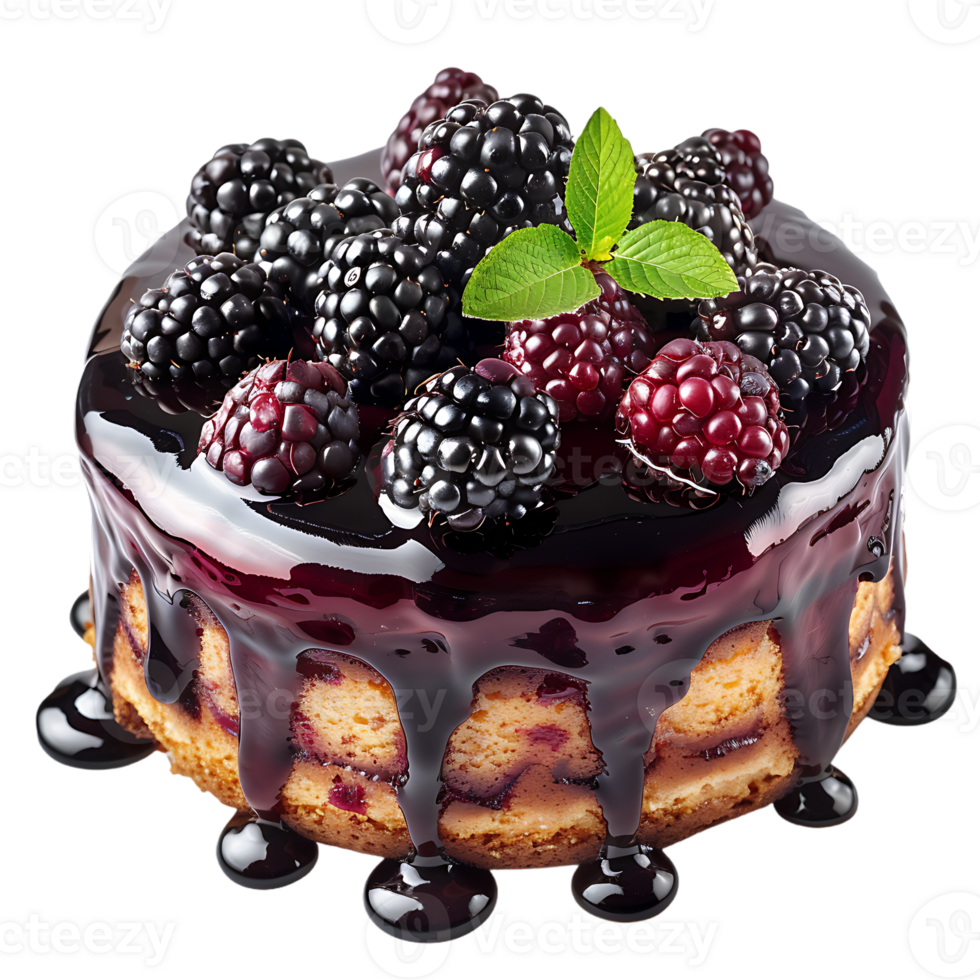 blackberry cake isolated on a transparent background png