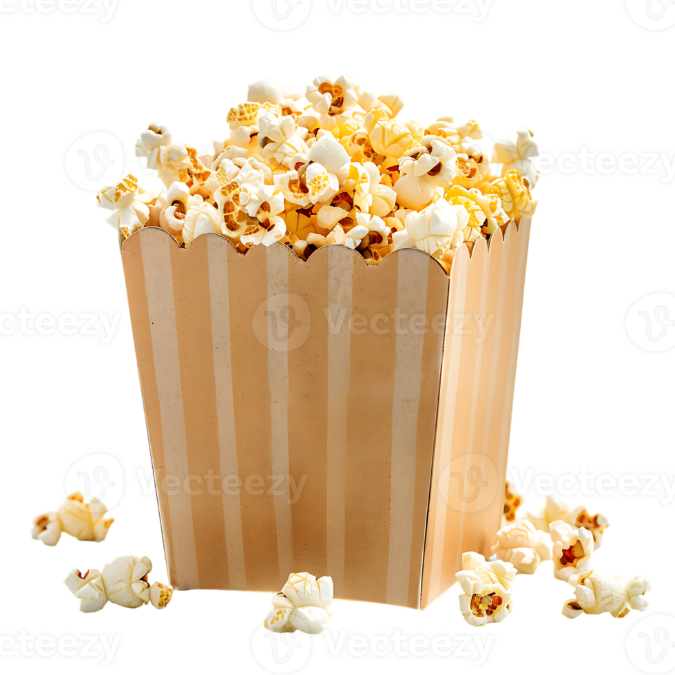 box of popcorn isolated against a transparent background png