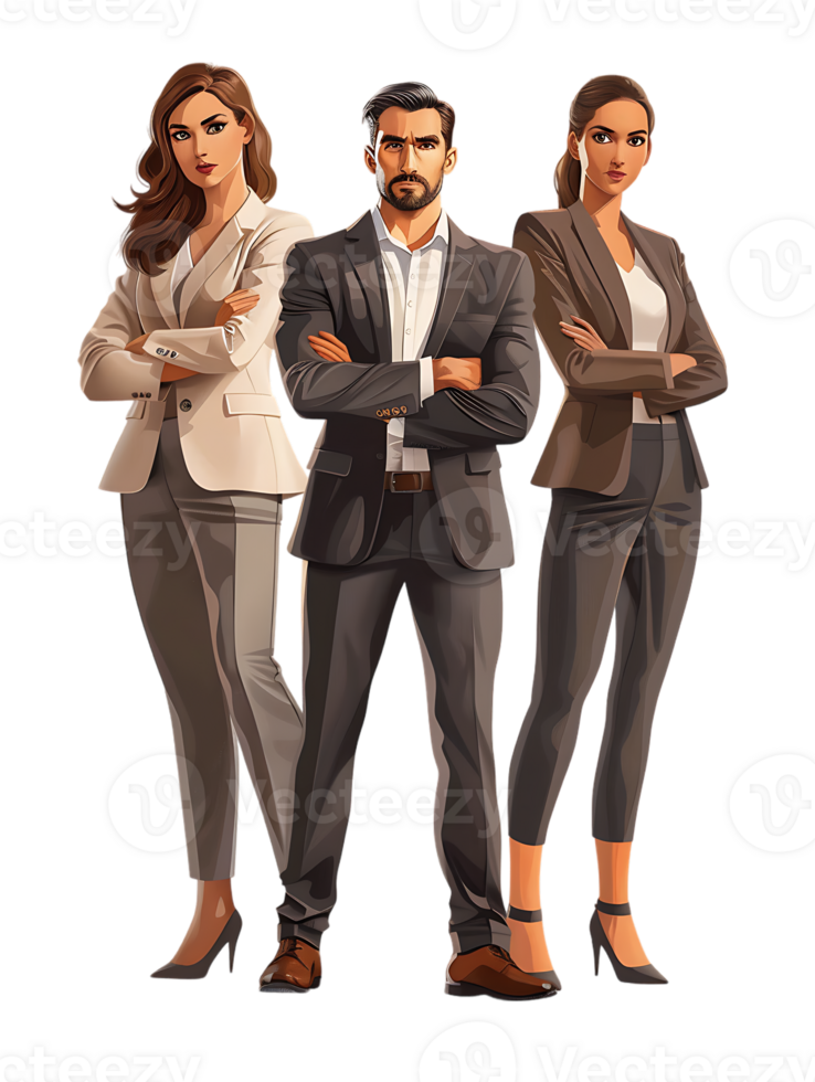 Business team isolated against a transparent background png