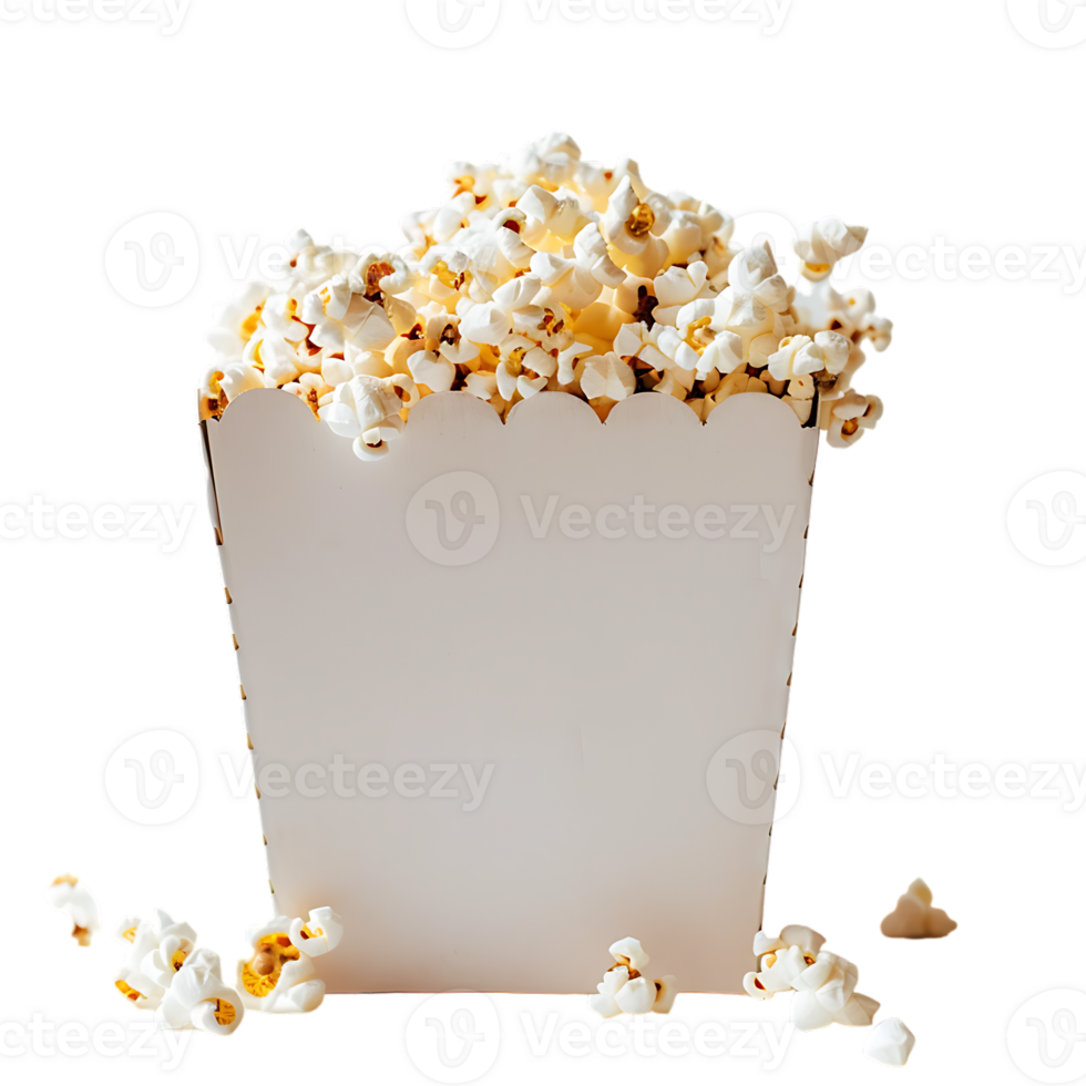 box of popcorn isolated against a transparent background png
