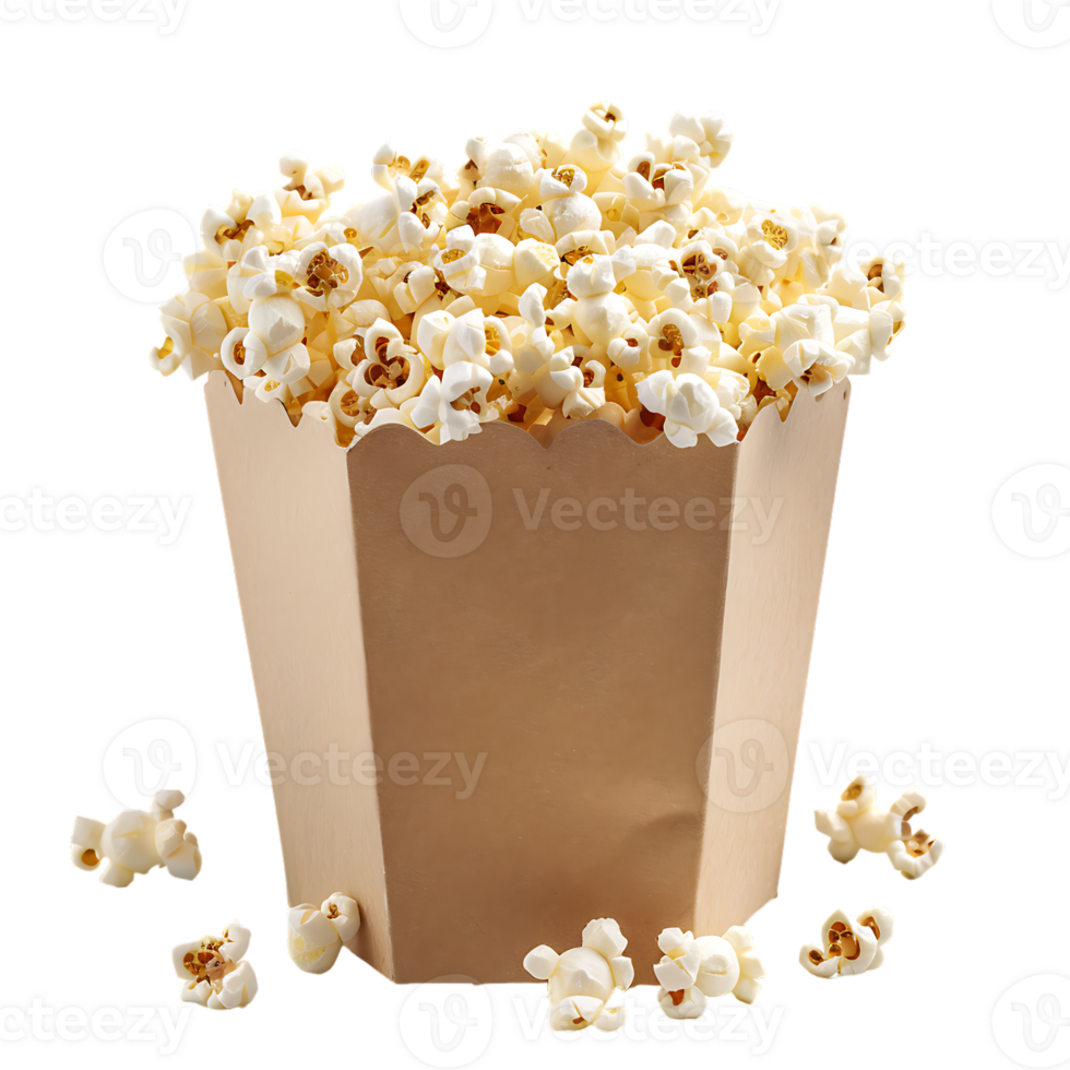 box of popcorn isolated against a transparent background png