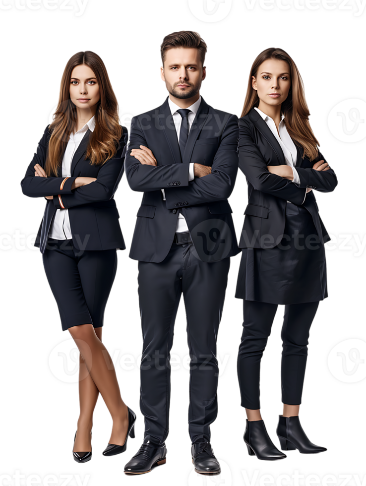 Business team isolated against a transparent background png