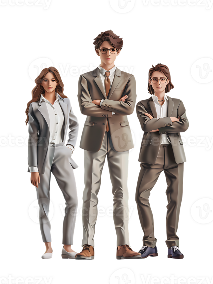 Business team isolated against a transparent background png