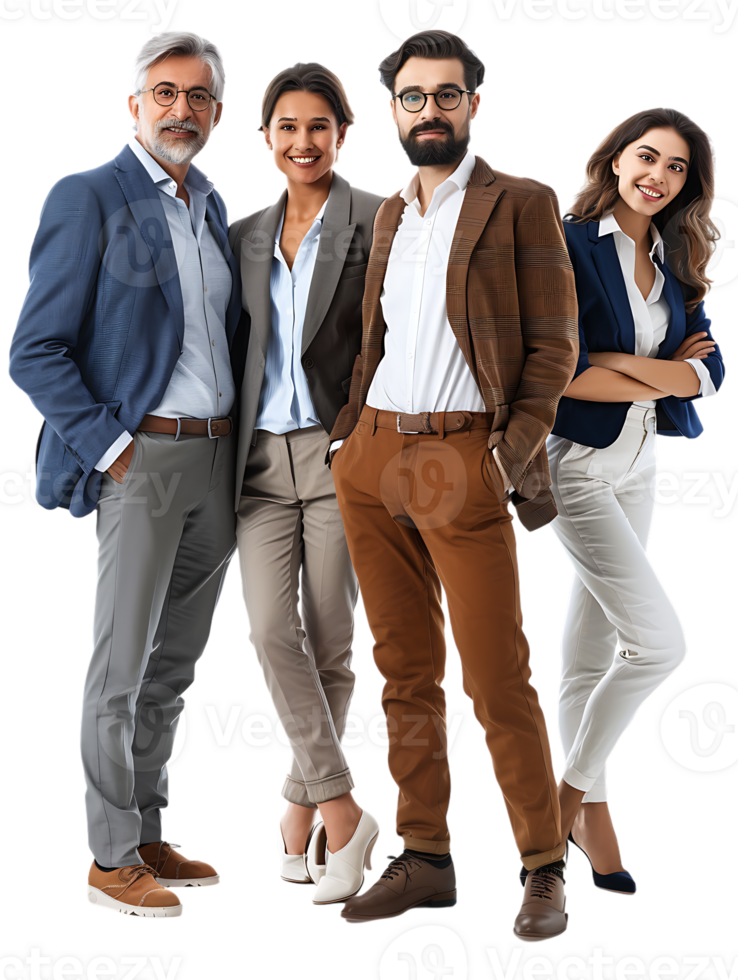 Business team isolated against a transparent background png