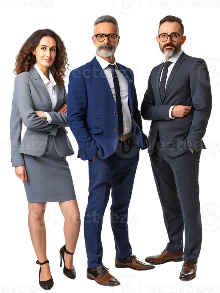Business team isolated against a transparent background png