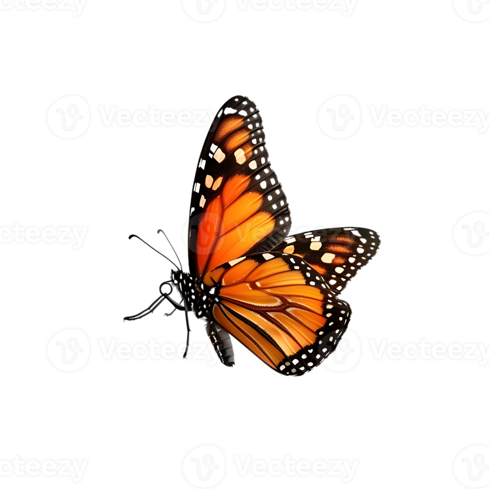 Butterfly in flight isolated against a transparent background png