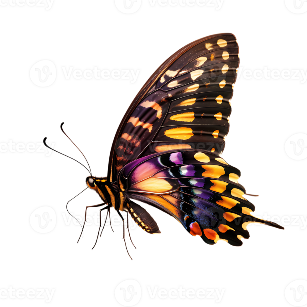 Butterfly in flight isolated against a transparent background png