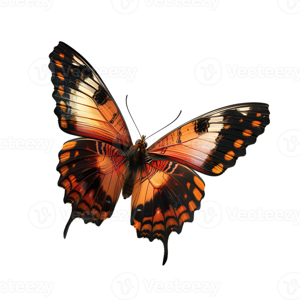 Butterfly in flight isolated against a transparent background png