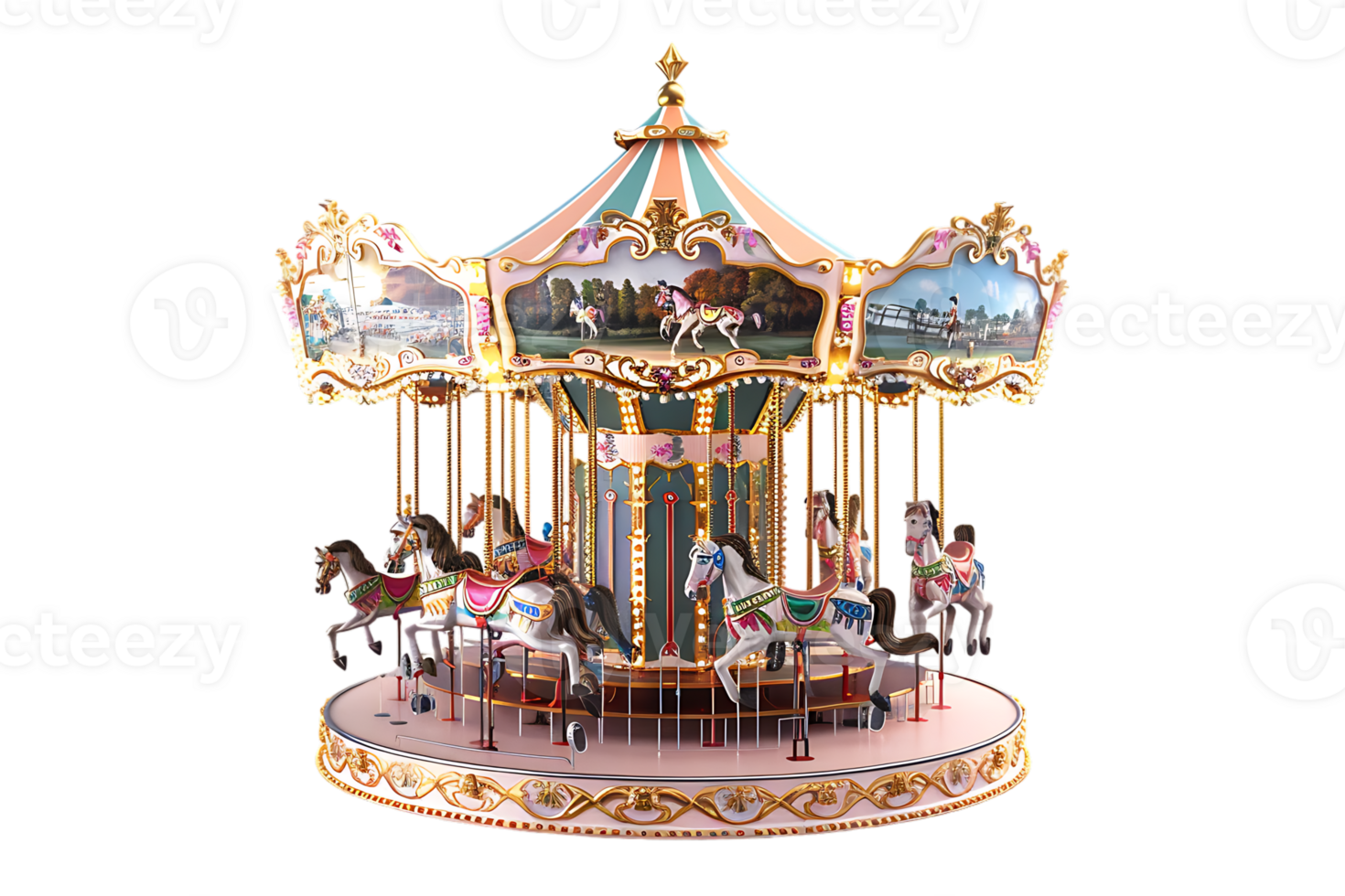 Carousel isolated against a transparent background png