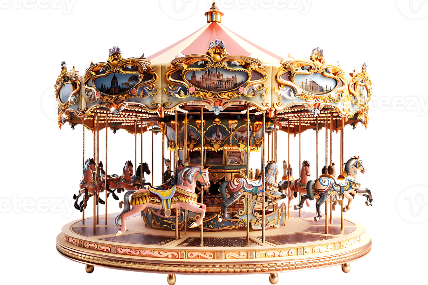 Carousel isolated against a transparent background png