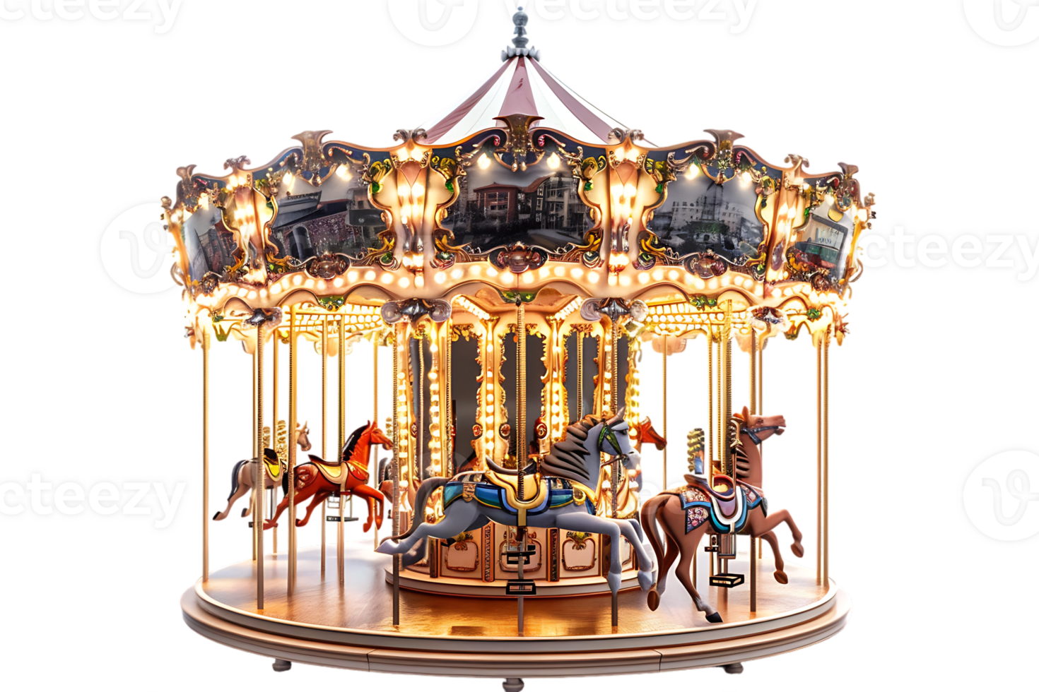 Carousel isolated against a transparent background png