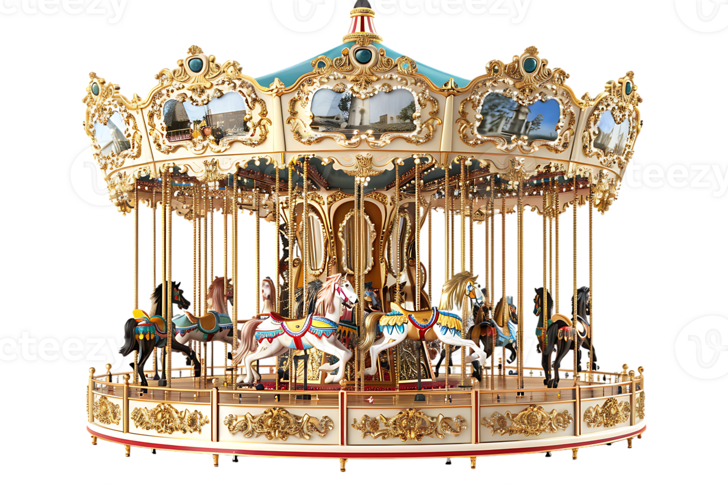 Carousel isolated against a transparent background png