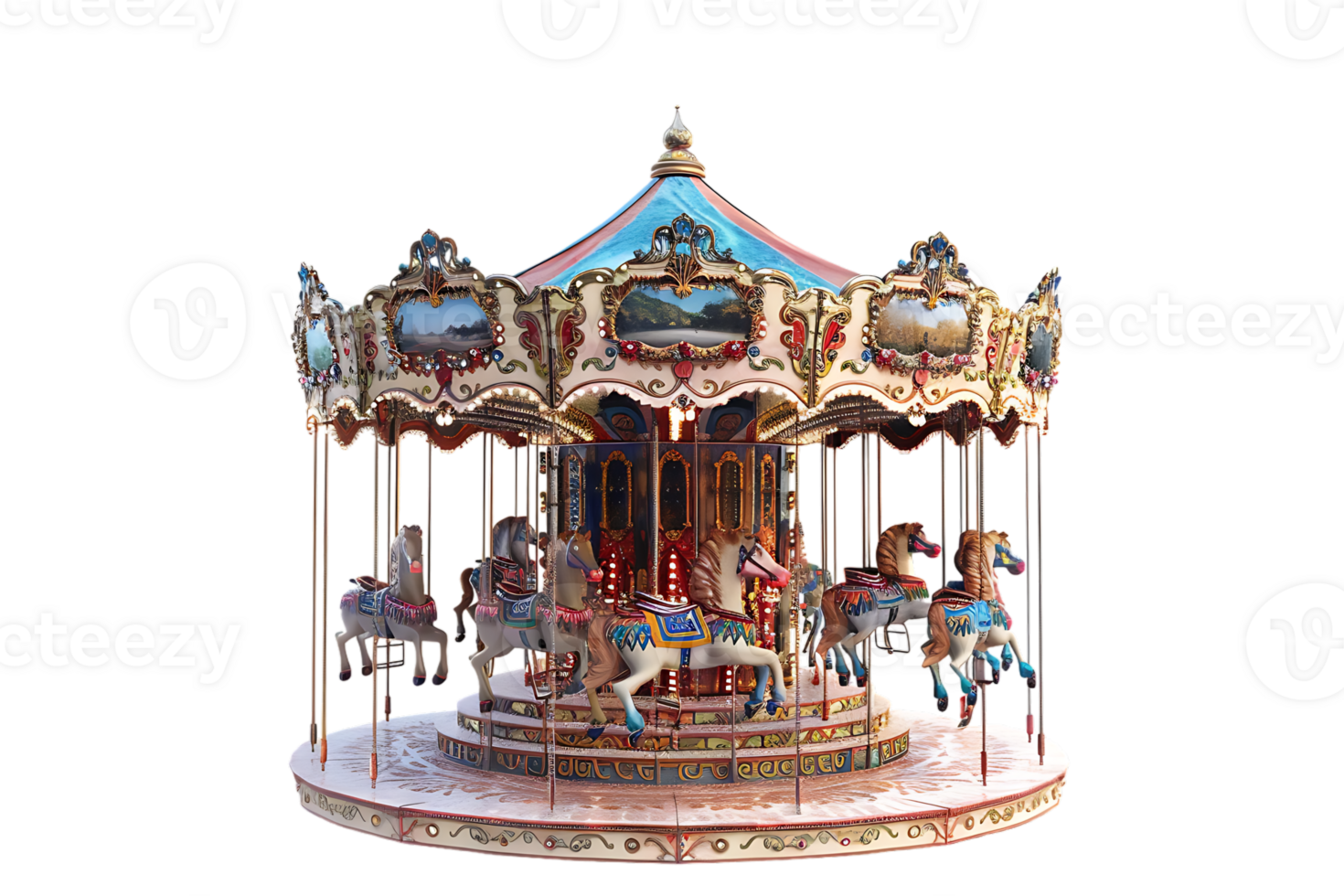 Carousel isolated against a transparent background png