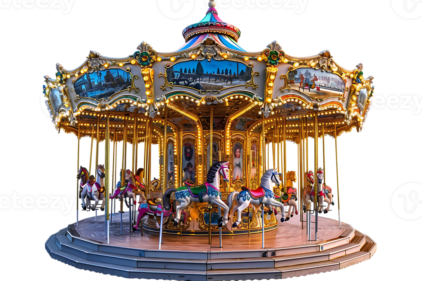 Carousel isolated against a transparent background png
