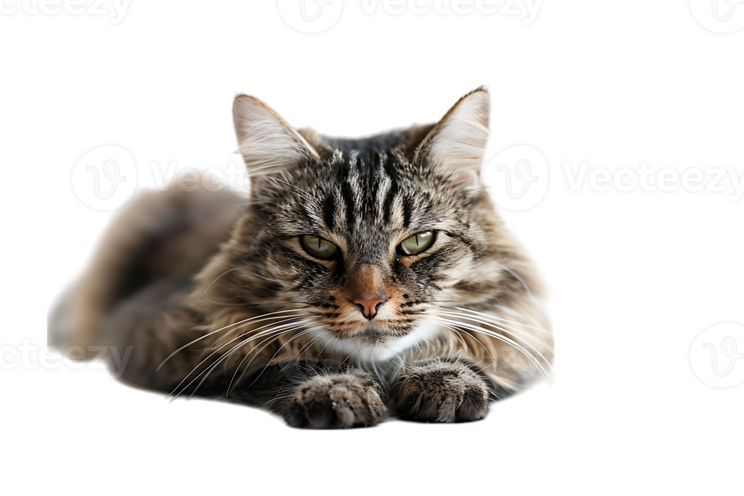 Cat relaxing isolated against a transparent background png