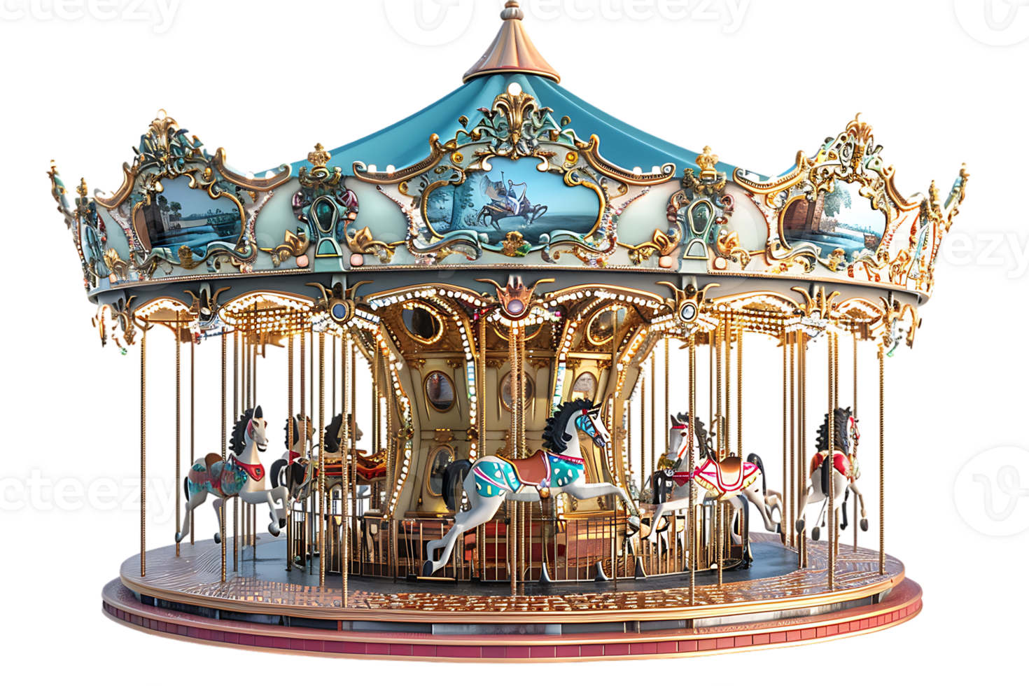 Carousel isolated against a transparent background png