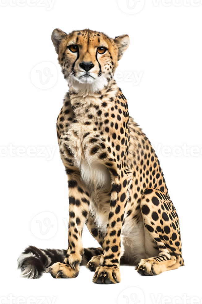 cheetah sitting against a transparent background png