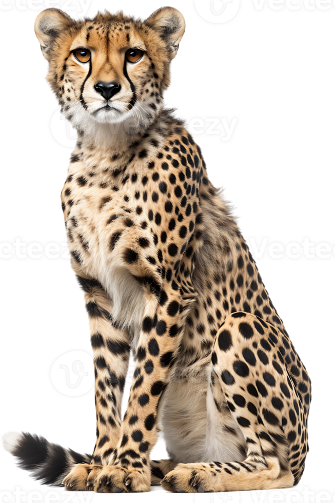 cheetah sitting against a transparent background png