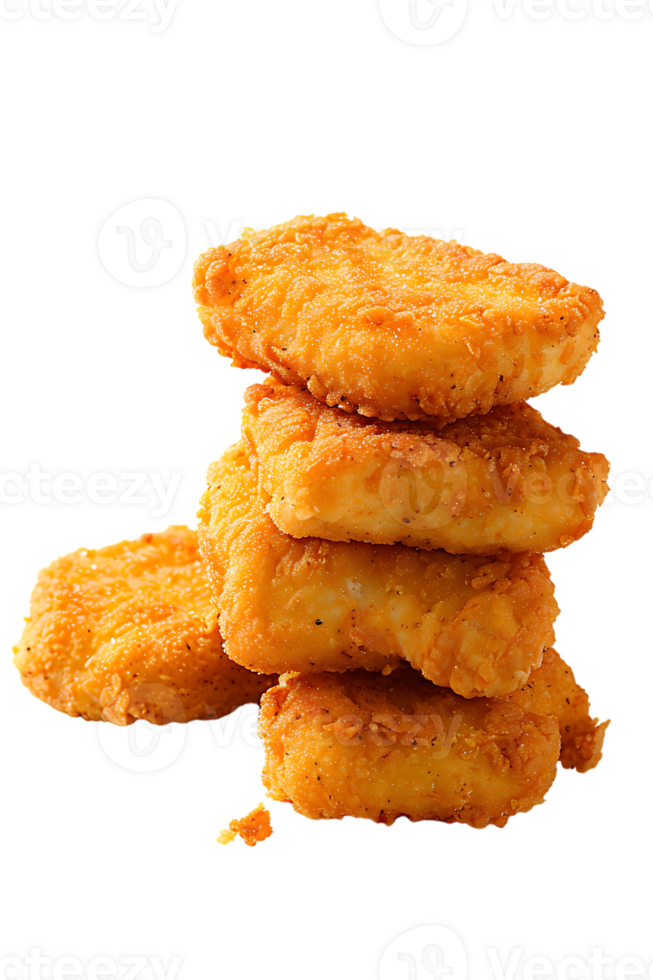 Chicken nuggets stack, isolated against a transparent background png