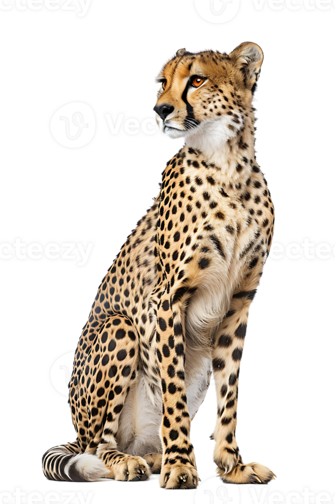 cheetah sitting against a transparent background png